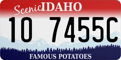 ID license plate 1O7455C