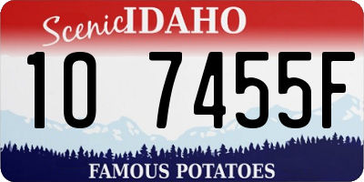 ID license plate 1O7455F