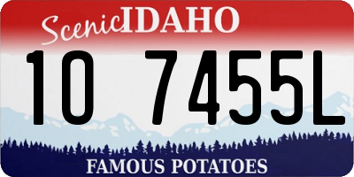 ID license plate 1O7455L