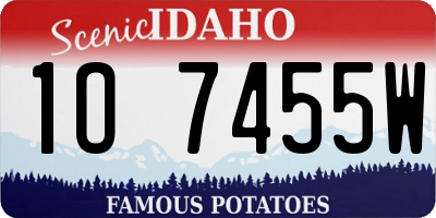 ID license plate 1O7455W