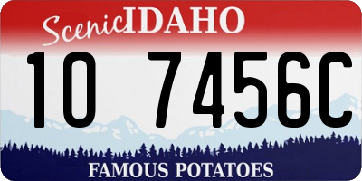 ID license plate 1O7456C