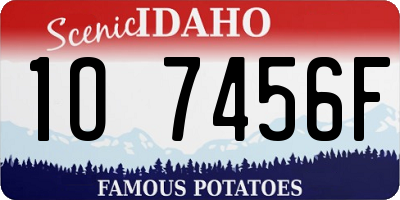 ID license plate 1O7456F