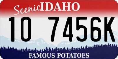 ID license plate 1O7456K