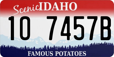 ID license plate 1O7457B