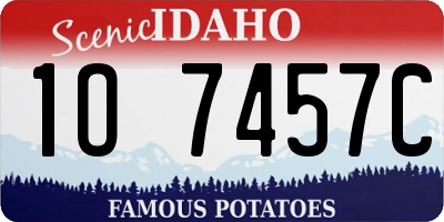 ID license plate 1O7457C