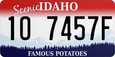 ID license plate 1O7457F