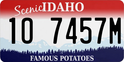 ID license plate 1O7457M