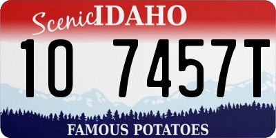 ID license plate 1O7457T