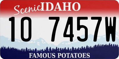 ID license plate 1O7457W
