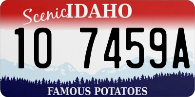 ID license plate 1O7459A