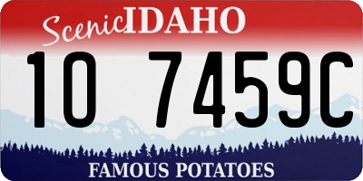 ID license plate 1O7459C
