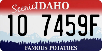 ID license plate 1O7459F