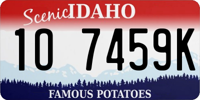 ID license plate 1O7459K