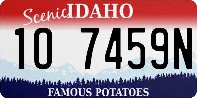 ID license plate 1O7459N