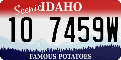 ID license plate 1O7459W