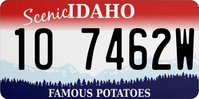 ID license plate 1O7462W