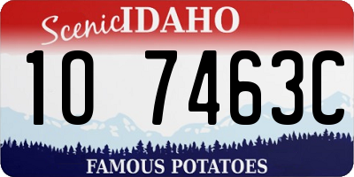 ID license plate 1O7463C