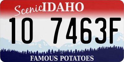 ID license plate 1O7463F
