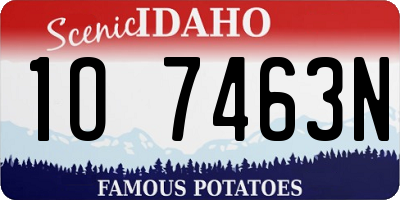 ID license plate 1O7463N