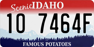 ID license plate 1O7464F