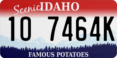 ID license plate 1O7464K