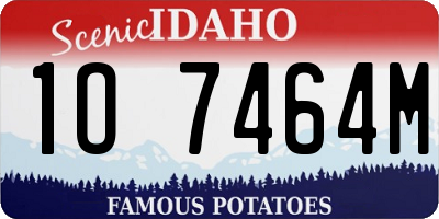 ID license plate 1O7464M