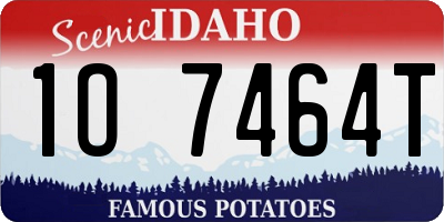 ID license plate 1O7464T