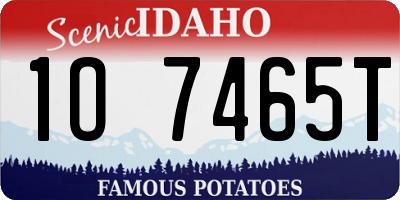 ID license plate 1O7465T