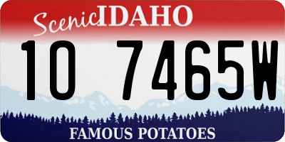 ID license plate 1O7465W