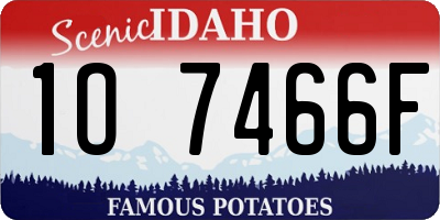 ID license plate 1O7466F