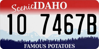 ID license plate 1O7467B