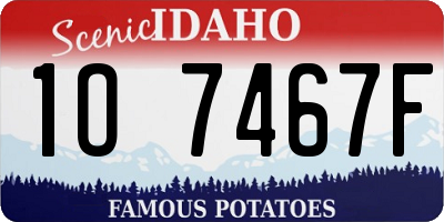 ID license plate 1O7467F