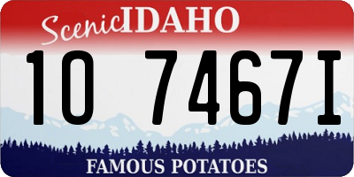 ID license plate 1O7467I