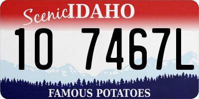 ID license plate 1O7467L