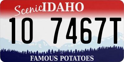 ID license plate 1O7467T