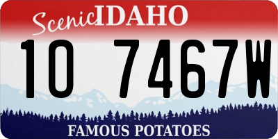 ID license plate 1O7467W