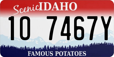 ID license plate 1O7467Y