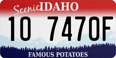 ID license plate 1O7470F