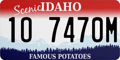 ID license plate 1O7470M