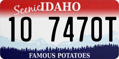 ID license plate 1O7470T