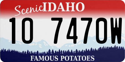 ID license plate 1O7470W