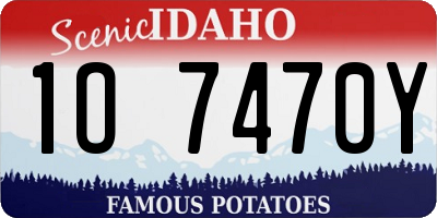 ID license plate 1O7470Y