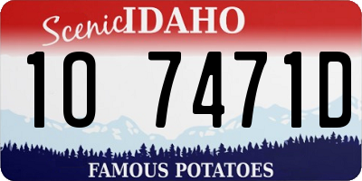 ID license plate 1O7471D