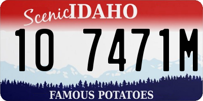 ID license plate 1O7471M