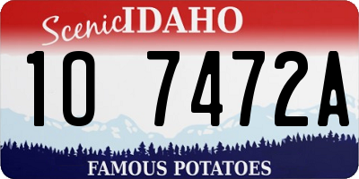 ID license plate 1O7472A