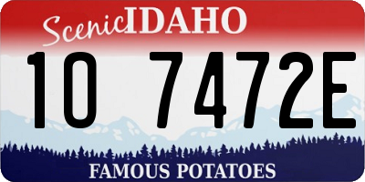 ID license plate 1O7472E