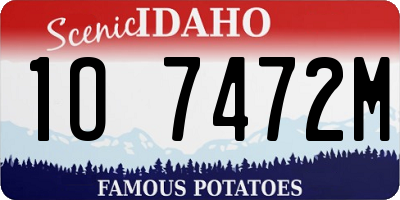 ID license plate 1O7472M