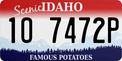 ID license plate 1O7472P