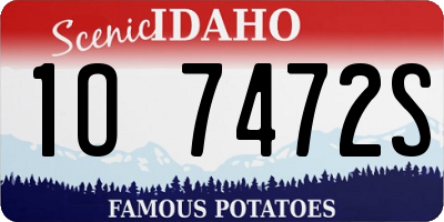 ID license plate 1O7472S