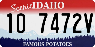 ID license plate 1O7472V